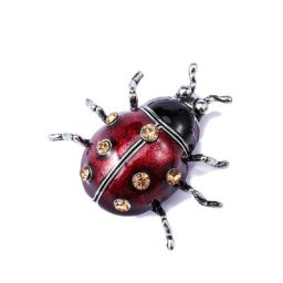 Wuli & baby – broches de coccinelle en émail rouge Vintage pour femmes broches de fête