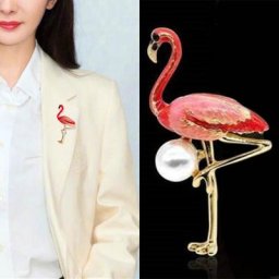 Broches en émail pour femmes et filles Imitation de perles oiseau écharpe quotidienne costume