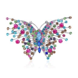 Broche en cristal élégante petite broche papillon couleur pour femmes accessoires de vêtements