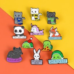 Broches en Émail pour Écharpe Chat Lapin Animal Danemark ge Torche avec Lunettes Sac SR