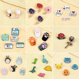 Épingles en émail de dessin animé pour femmes et hommes broches de haute qualité fleur dinosaure