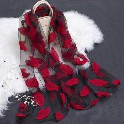 Écharpe en soie avec dentelle menstruelle châle transparent léger organza de plage eldana offre