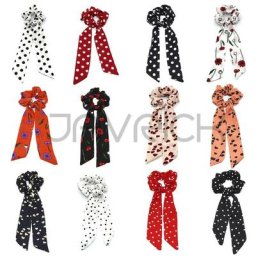 Chouchous en corde pour femmes 12 couleurs style coréen frais Vintage Floral pois cœur