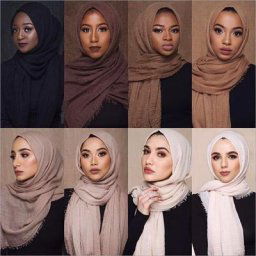 Foulard hijab froissé en coton doux pour femme musulmane prix de gros 170x68cm châles et
