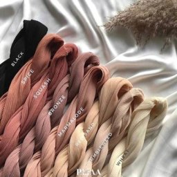 Foulard en Mousseline de Soie Plissée à Rayures pour Femme Musulmane Hijab Déformable Châle Rond