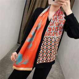 Écharpe en sergé à Double couche pour femmes 160cm foulard de marque de luxe cravate foulard de