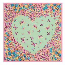 Petit Foulard Carré en Sergé avec Imprimés de Fleurs pour Femme Marque de Luxe 60x60cm pour Sauna
