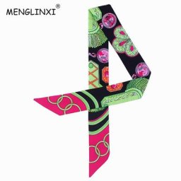 Écharpe en soie imprimée en éventail de plumes pour femmes petit foulard Long de marque à la mode