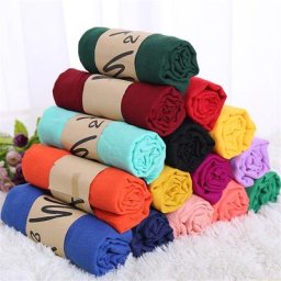 JTVOcalculator-Hijab en pur coton pour femmes musulmanes voile fin bandana respirant écharpe