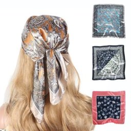 Écharpe carrée pour cheveux pour femmes bandeau Injsauna écharpes de cou quatre saisons bandeau à