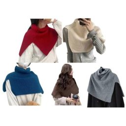 Foulard tricoté à col roulé pour femme écharpe détachable coupe-vent chaud hiver