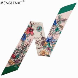 Écharpe fine en soie pour femmes longue écharpe pour dames ceinture de marque de luxe foulard de
