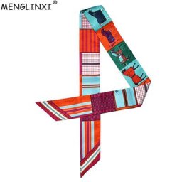 Petit Foulard Imprimé Cheval pour Femme Marque de Luxe à la Mode Nouvelle Collection 2023