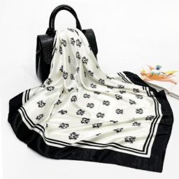 Foulard carré en Satin de soie pour femmes Simple imprimé de points vente en gros nouvelle