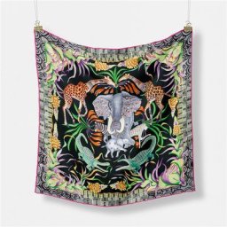 Écharpe carrée en soie pour femmes 53x53cm motif éléphant girafe zèbre Design de marque cheval