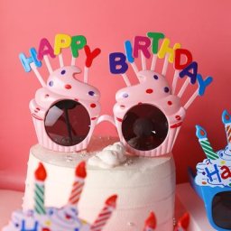 Lunettes de soleil en forme de tournesol pour fête d'anniversaire bougie glace accessoires de