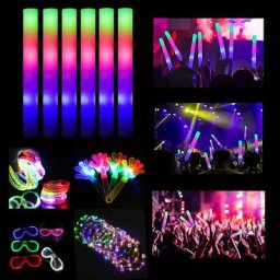 Bâtons Lumineux en Mousse LED Paume en Vrac Lunettes Coiffure Shoe Anneaux Lumineux pour