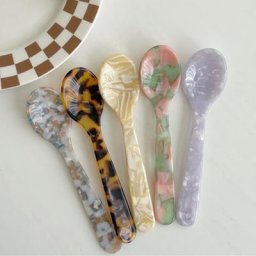 Cuillère à Glace Colorée en Acrylique Cuillère à Crème Café Caviar Cuillères à Remuer Cuillère à