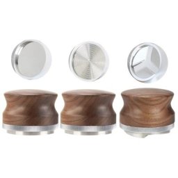 Doseur à café en acier inoxydable 304 53mm bois de noyer marteau distributeur de poudre de café