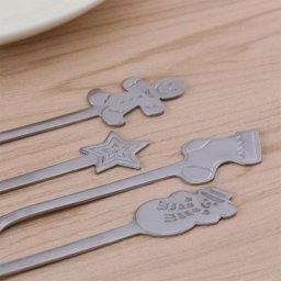 Lot de 12 cuillères de noël créatives cuillère à café en acier inoxydable cuillère à remuer de noël