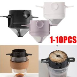 Filtre à café réutilisable en acier inoxydable portable pliable goutte à goutte à thé entonnoir
