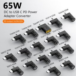 Chargeur 65W DC vers USB adaptateur d'alimentation PD charge rapide connecteur DC vers PD haute