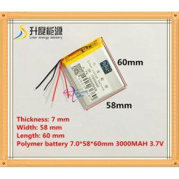 Batterie lithium-ion 5 fils 3.7V 3000mAH pour tablette et pc 705860 polymère