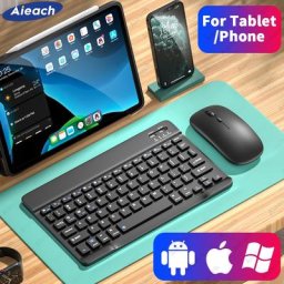 AIEACH – clavier de tablette Bluetooth sans fil souris pour iPad Lenovo Xiaomi Samsung iOS