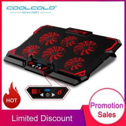 COOLCOLD — plaque de refroidissement pour PC portable de jeu 17 pouces six ventilateurs 2600