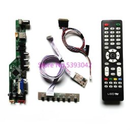 KIT pour écran LCD LVDS 40 broches VGA + AV + USB clavier + télécommande 1366x768 compatible avec