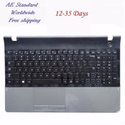 Clavier d'ordinateur portable avec coque en C nouveau anglais et noir pour Samsung 300E5A