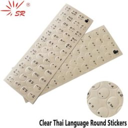 Autocollants de clavier transparents pour la disposition des lettres de la langue thaïlandaise avec