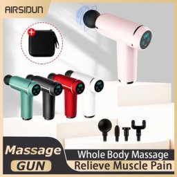 Pistolet de massage électronique LCD Fascia 4 têtes de massage masseur complet du corps à
