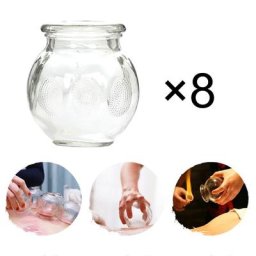 Alberese Acupoint-Ensemble de thérapie Chi ping en verre 8 pièces feu anti-cellulite aspiration