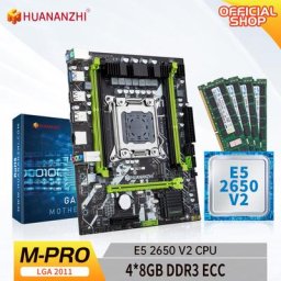 HUANANZBottles-Carte mère X79 M PRO LGA 2011 XEON X79 avec Intel E5 2650 V2 4x8 Go de mémoire DDR3