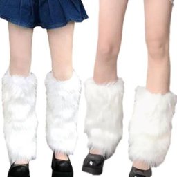 Lolita – jambières en fausse fourrure pour femmes et filles couvre-chef en peluche couvre-chef