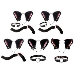 Kit de costumes de chat oreilles de chat Punk tour de cou Animal fantaisie accessoires pour