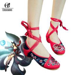 ROLECOS-Chaussures de Cosplay Ahri du Jeu LOL pour Femme Chaussures de Renard à Neuf Queues