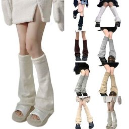 JK-Chaussettes jambières pour femmes bas tricotés chaussettes souples leggings de botte nouveau