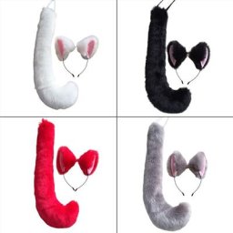 Peluche de couleur unie pour enfants et adultes accessoires de Cosplay oreilles d'animaux Bandana