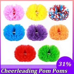 1 PC Cheerleading Pom Poms Métallique Arc-en-ciel Streamer Pompons Filles Danse Fête Football Club