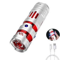 Torche LED portable injuste aste par USB lampe de poche camping en plein air décompression