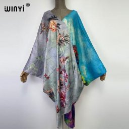 WINYI-Robe de plage d'été style bohème haute qualité imprimé recto-verso coutures élégantes en