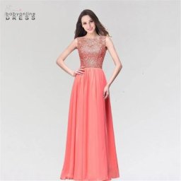 Robe de Rhlongue en mousseline de soie et dentelle pour femme tenue de soirée de mariage en