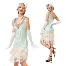Été Nouvelles Femmes Vintage Robe Col en V Perles À Franges Glands Cocktail Bal De Mariage 1920s 30S