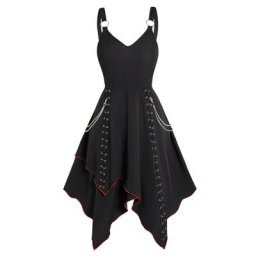 Robe à ourlet à lacets avec œillets et superposition d'embellissement abonnés ast Pipe