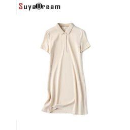 SuyareplWomen-Mini robe décontractée à col polo pour femmes mélange de coton vêtements de