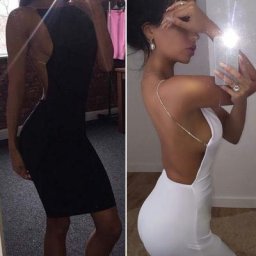 Mini robe de soirée blanche moulante à bandes pour femmes dos nu boîte de nuit robe crayon Sexy