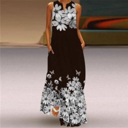 Mini robe imprimée à fleurs pour femmes robe longue vintage col en V confortable décontracté