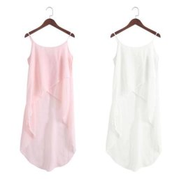 Robe décontractée en mousseline de soie pour femmes robe de plage sexy bretelles été
